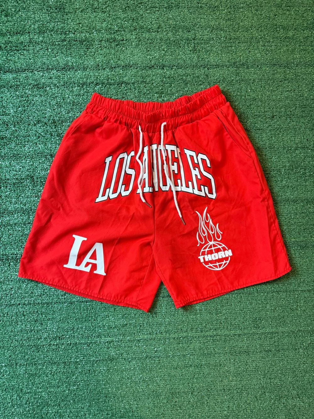 Los Angeles Romwe Red Streetwear Basketball shorts Large